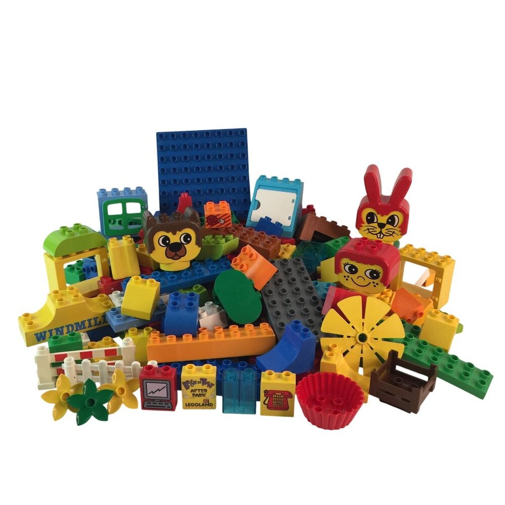Lego Duplo Building Blocks Lot 180+ Pcs‎ Base Plate Door Window Some Vintage